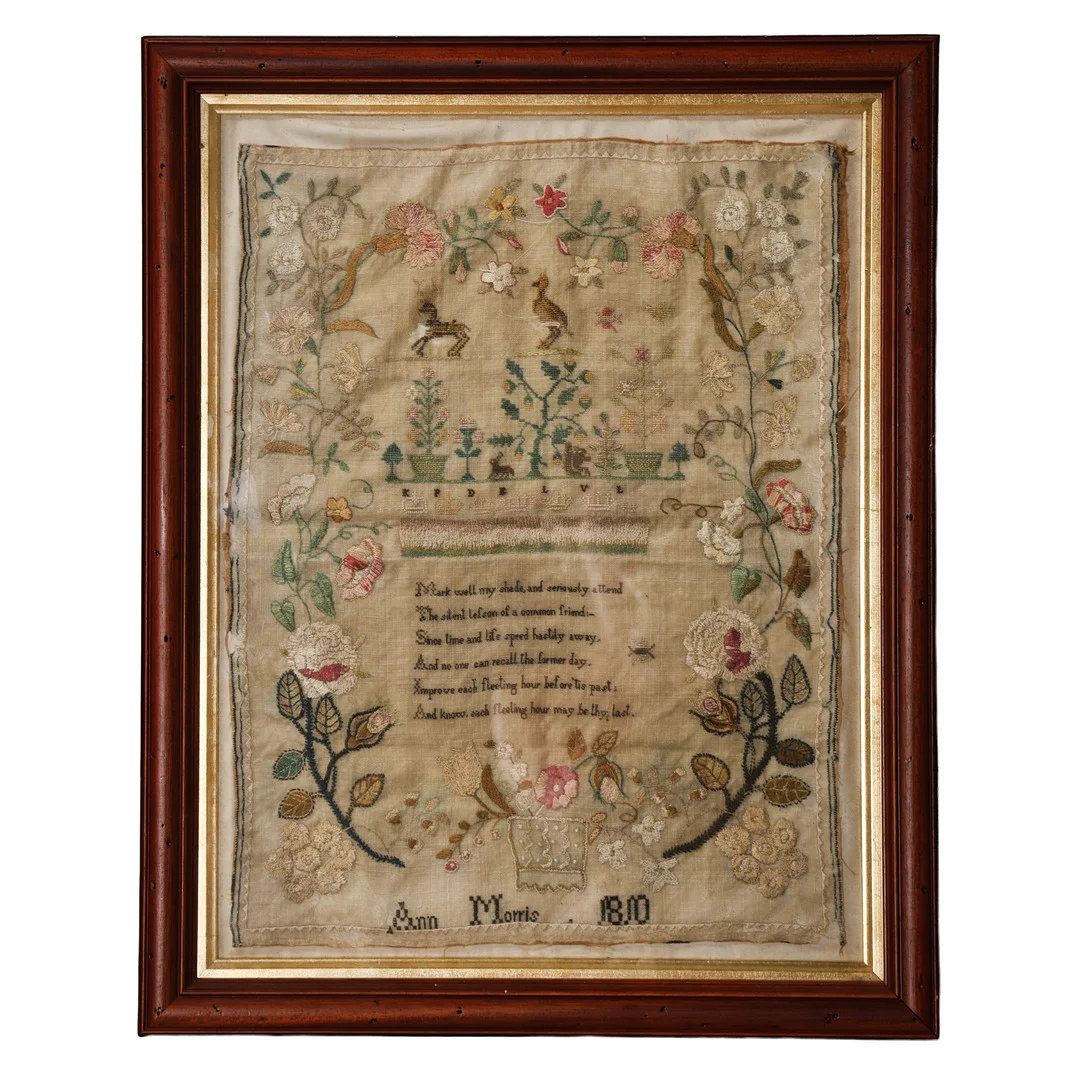 A GEORGE III NEEDLEWORK SAMPLER, 1810. — Textiles — Bishop & Miller