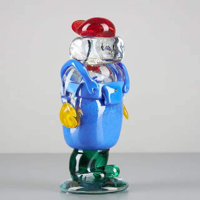TARMO MAARONEN (1963). Robot, signerad 2004, glasskulptur, Bianco Blu Fiskars.