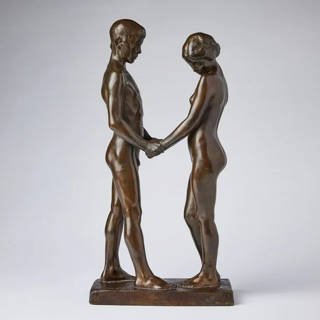CARL ELDH. Ungdom, skulptur i brons, höjd 41 cm.
