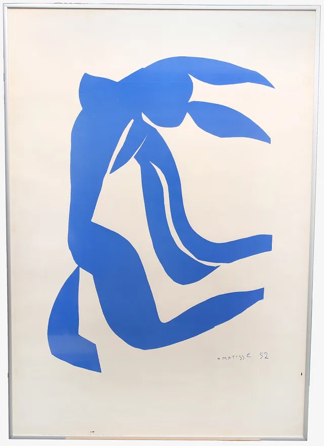 HENRI MATISSE. , efter, tryck "La Chevelure", signerad och daterad i trycket, Matisse 52.