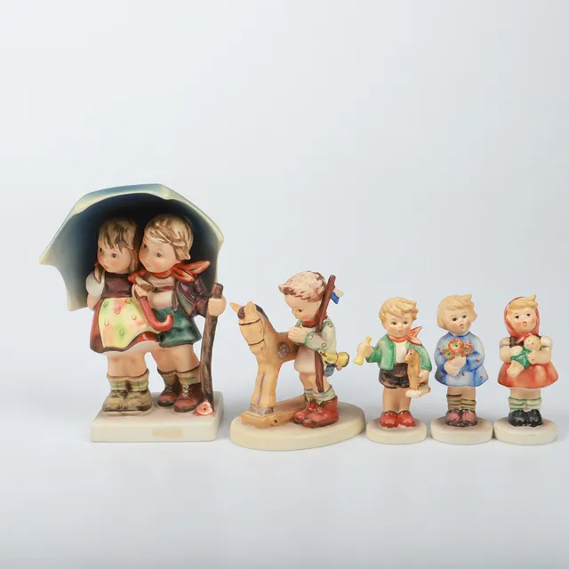 FIGURINER, 5 stycken, porslin, Goebel, Tyskland.