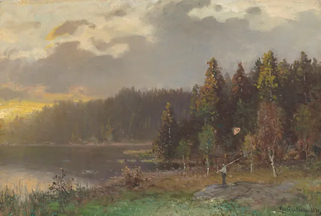 Müller, Morten — Fisker ved tjern, 1890