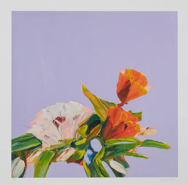 CECILIA HAUPT (F. 1972). "Joyful", färglitografi, 9/90, signerad.