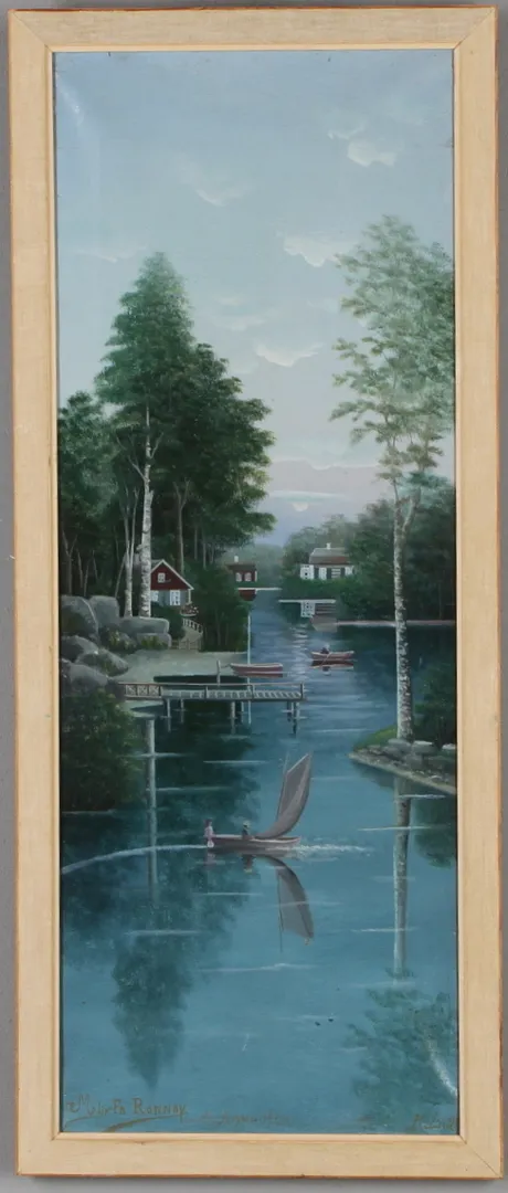 CARL LJUNGBERG. Gåramålning, "Motiv fr. Ronneby M Anno 1924, olja på duk, signerad K.L. samt daterad 24.