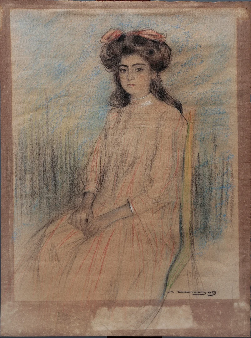 RAMON CASAS. Portrait of a girl. — Drawings — Balclis