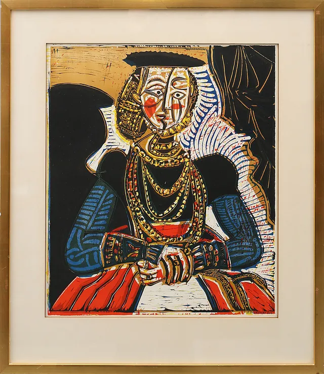 PABLO PICASSO. färglitografisk affisch av Henri Deschamps.