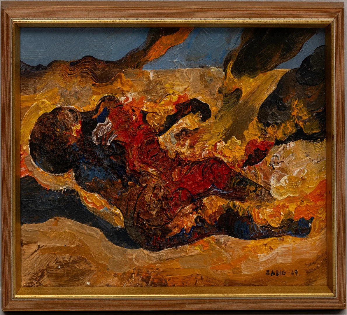 JACQUES ZADIG. "Napalm II" olja på duk. signerad och daterad- 69. — Paintings — Auktionshuset Kolonn