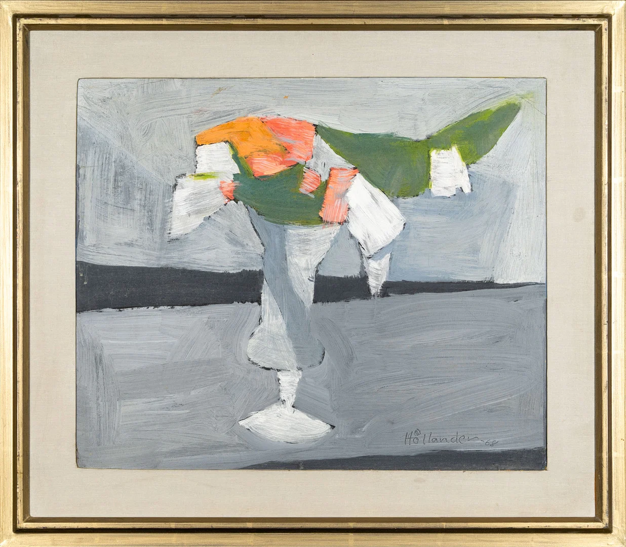 GUNNAR HÅLLANDER. Olja på pannå, "Blommor", Signerad och Daterad 1968. — Paintings — Norrlands Auktionsverk