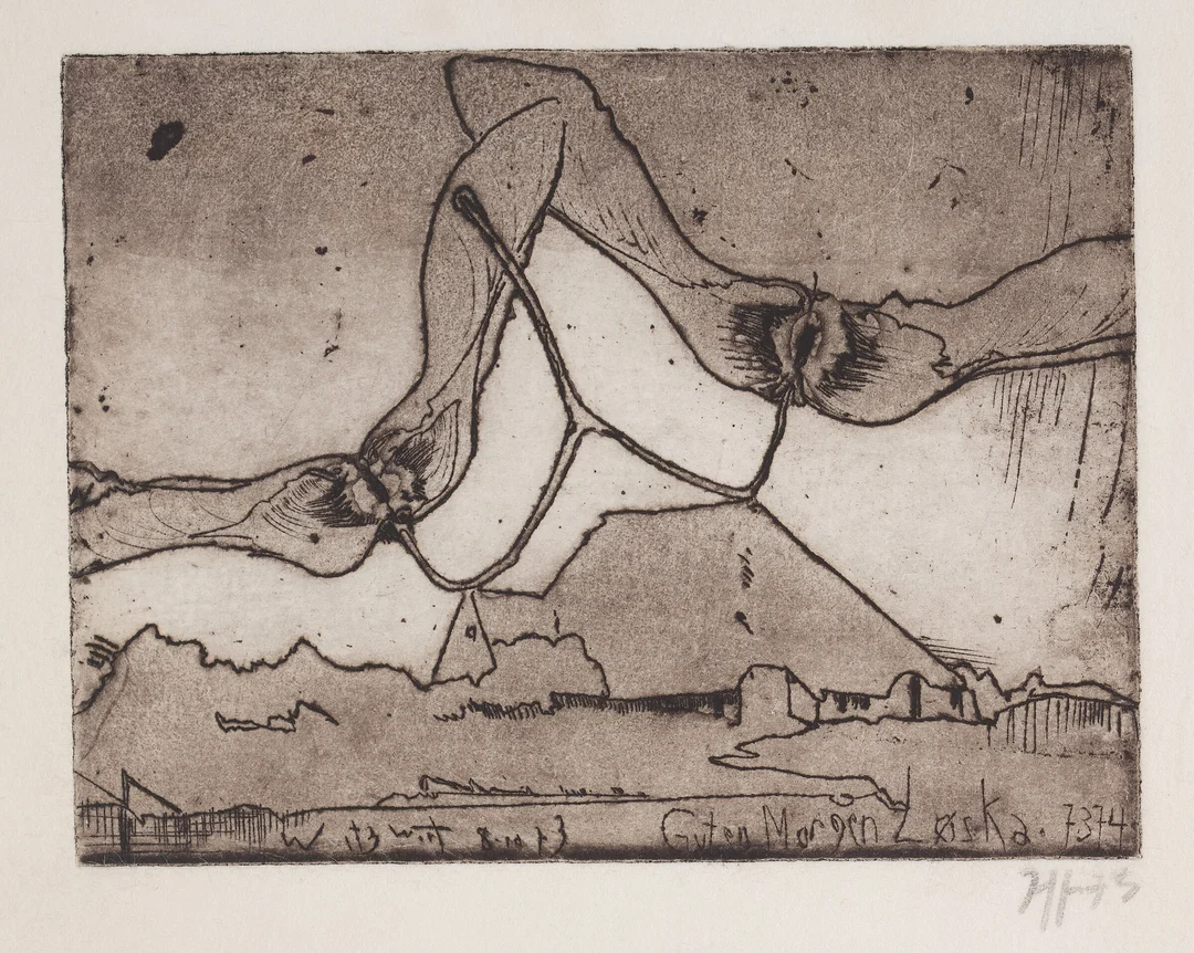 Janssen, Horst — "Guten Morgen Löska" 1973 — Kunst/Grafikk — Blomqvist