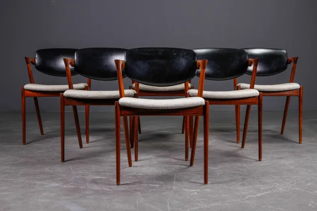 Kai Kristiansen. Six rosewood chairs, model 42 (6)