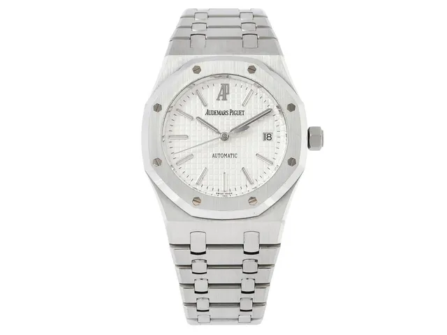 AUDEMARS PIGUET, Royal Oak, Cal 3120, Serie nr. 622733, Ref nr. 15300ST.OO.1220ST.01, Boett nr. F41122-0408, herrur, 39 mm, stål, automatisk, safirglas, datum, glasbaksida, integrerad originallänk, viklås, integrerat läderband, viklås, cert, mars 2016, box, ytterkartong.