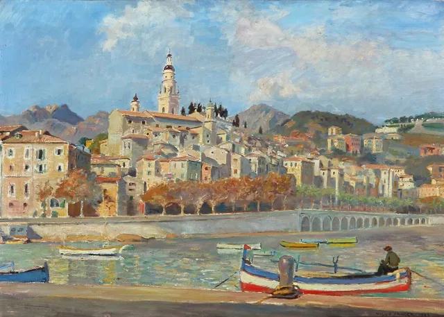 Viggo Langer. Parti fra Menton, Frankrig 1933