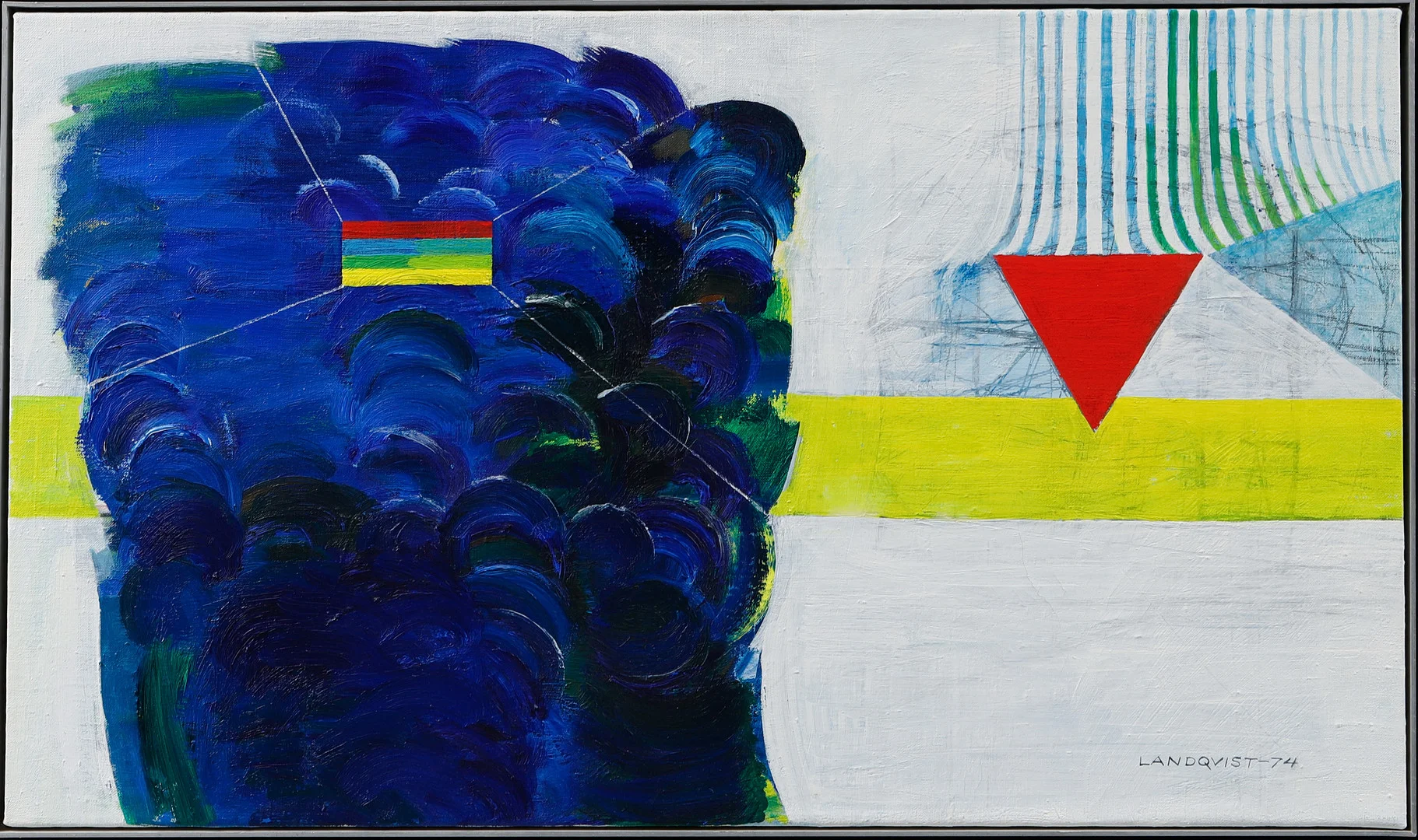 LENNART LANDQVIST. Komposition, olja på duk, signerad och daterad -74. — Paintings — Göteborgs Auktionsverk