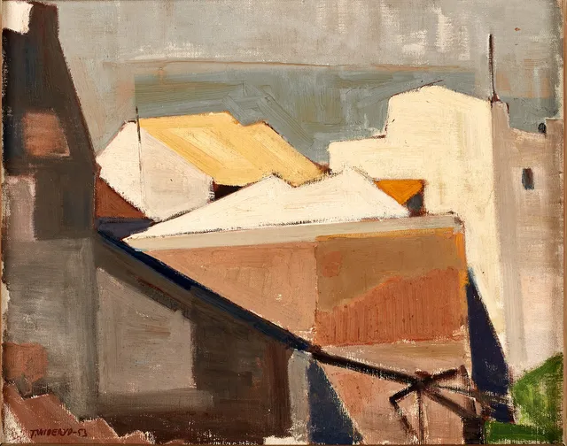 TORE WIDERYD (1908-1992). Sydländskt stadslandskap, signerad och daterad T. Wideryd -53, olja på duk.