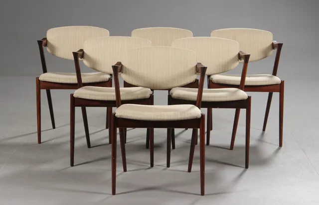 Kai Kristiansen. Six armchairs / dining chairs, model 42, rosewood (6)
