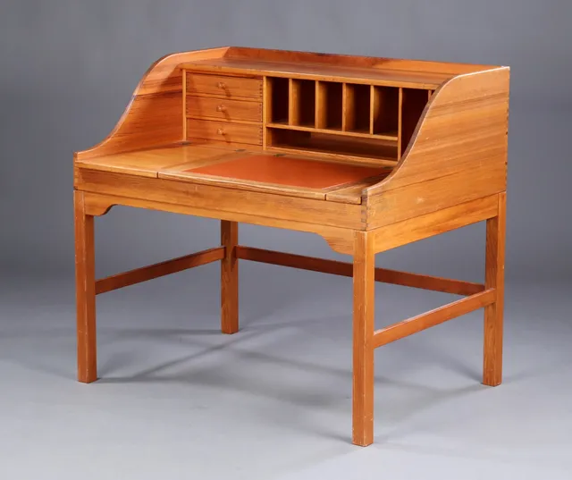 Andreas Hansen. Lacquered Oregon pine writing desk, Model 12 for Form 75