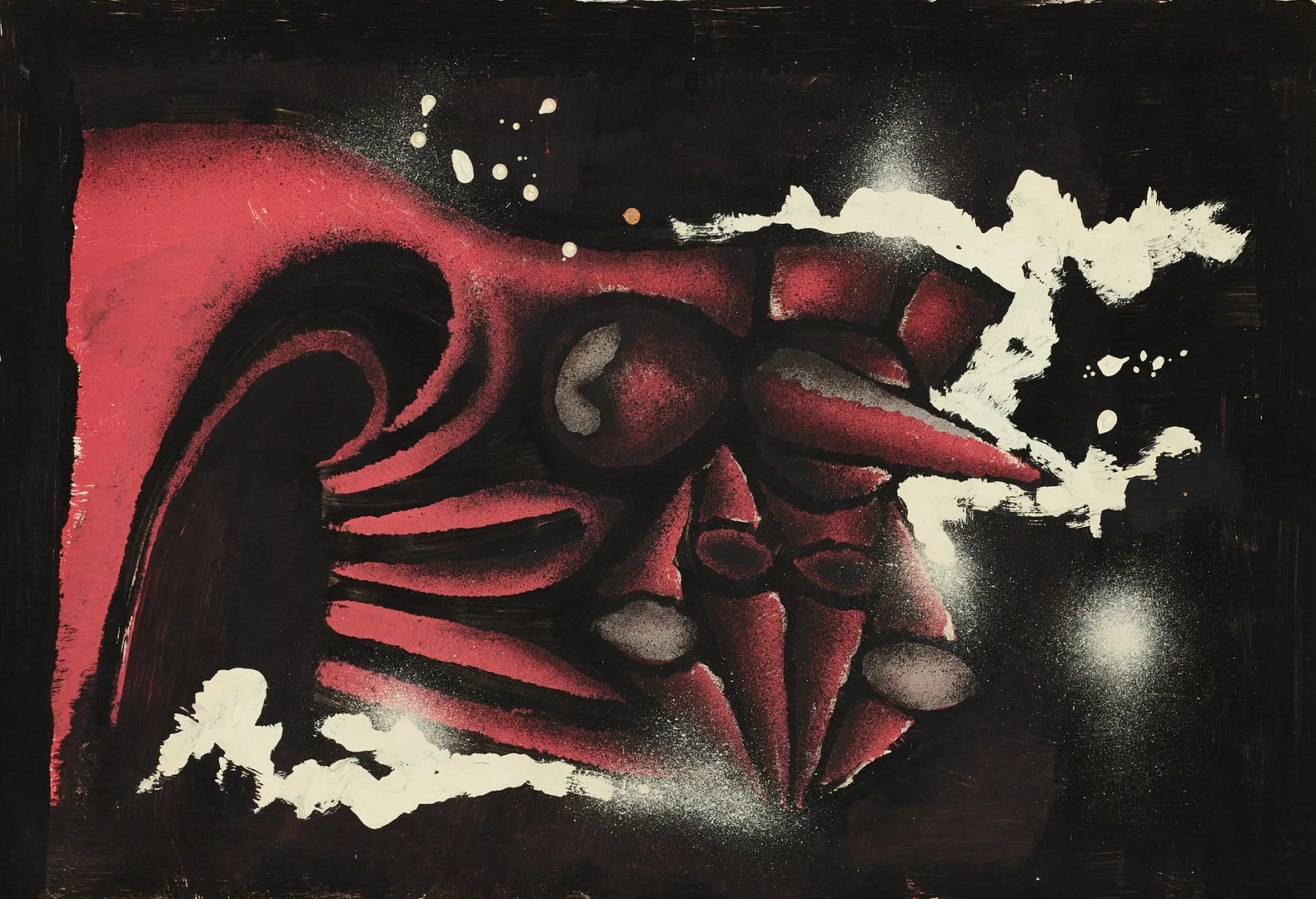 HEINZ SEVENICH (Aachen/Tyskland 1935-2023). Abstrakt komposition, daterad a tergo 4-10-64, blandteknik på pannå. — Paintings — Crafoord Auktioner Stockholm