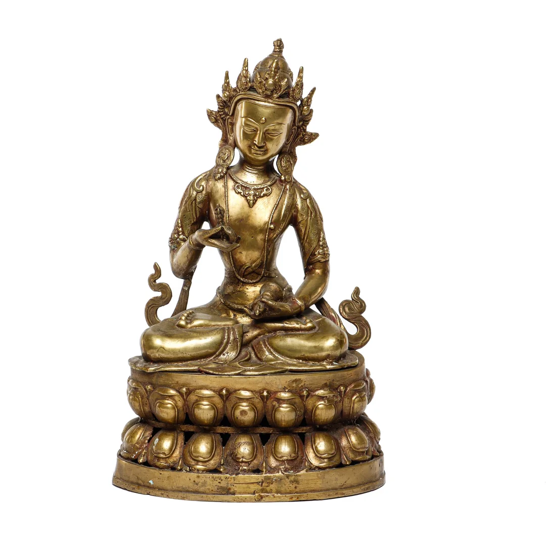 Tara figure of patinated brass, Tibet, 20th century — Hobby and collectibles/Asian art — Lauritz