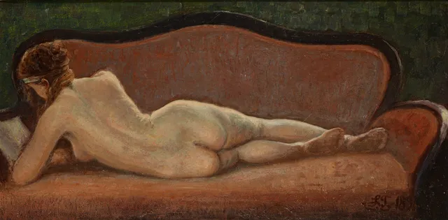 Laurits Tuxen. Reclining female model