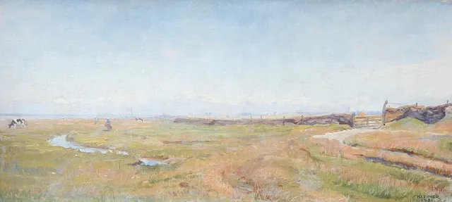 AXEL KLEIMER. olja på pannå, signerad, daterad 1921.