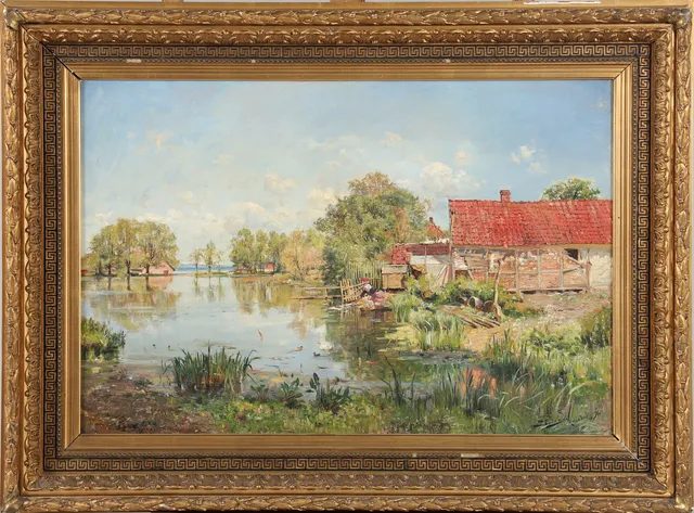 CARL CARLSON (1853-1917) "Hellebaek", olja på duk.