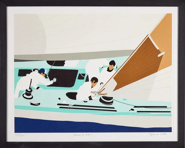 FRANCO COSTA (1934-2015). Ready to tack, färgserigrafi, 63 x 81 cm.