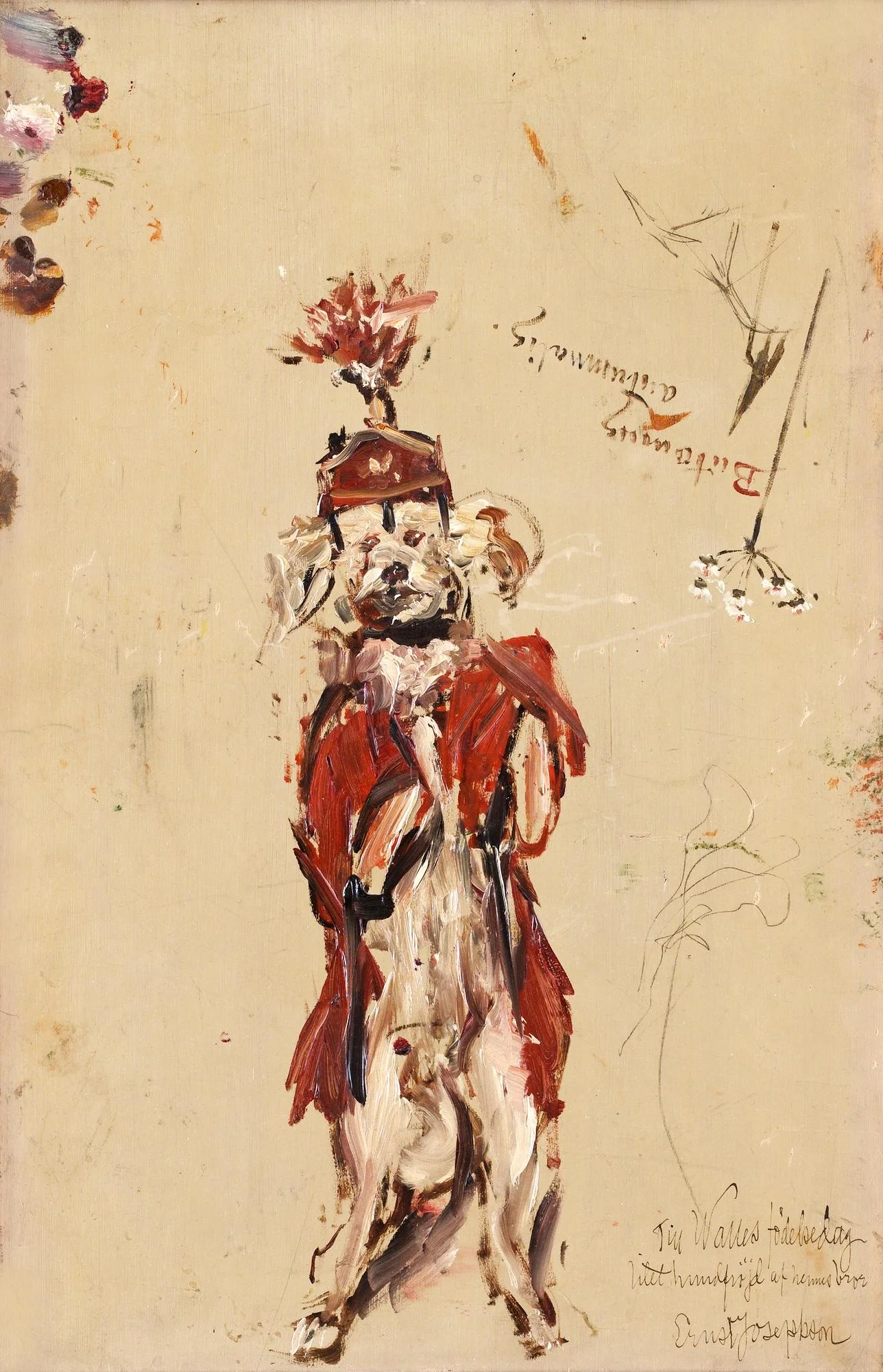 Ernst Josephson, Hund" / "Skiss för 'Ett resande teatersällskap'. — Bukowskis