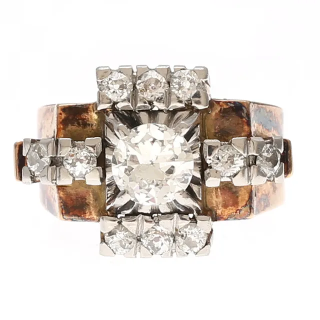 Diamonds ring, mid 20th Century.
