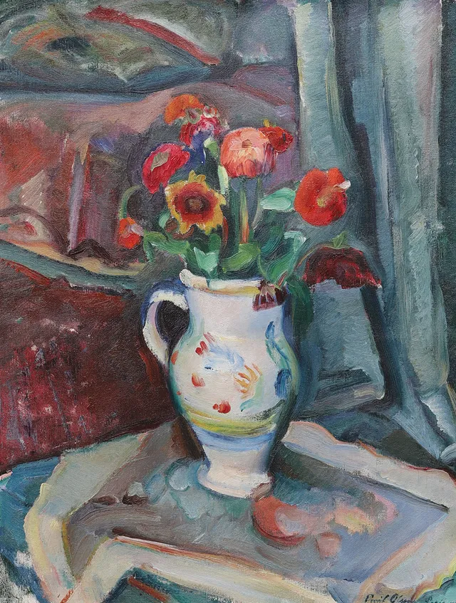 EMIL OLSSON. Olja på duk, signerad och daterad Paris 1921.