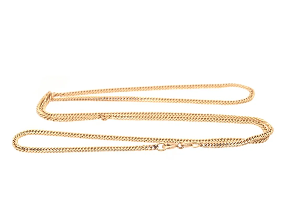 HALSKEDJA, 18K guld, pansarlänk, längd 56,5 cm, vikt 11 g. — Smycken/Halskedja — Kaplans