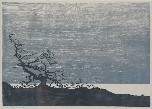 TORBJÖRN ZETTERHOLM. "Skärgårdstall", träsnitt, signerad, numrerad 14/50, daterad 1969.