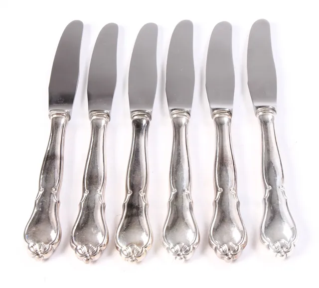 Carl M. Cohr. Six 'Ambrosius' knives with silver handles (6)