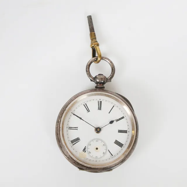 A CONTINETAL SILVER POCKETWATCH.