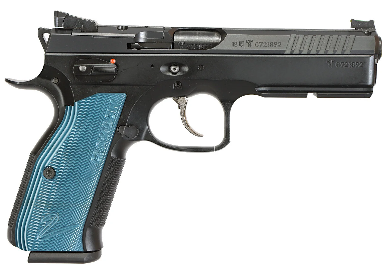 PISTOL, Halvautomatisk, fabrikat CZ, modell Shadow 2 (Optics Ready), kaliber 9x19, tillv.nr C721892, se-nr SE2926537. — Pistols — Walter Borg