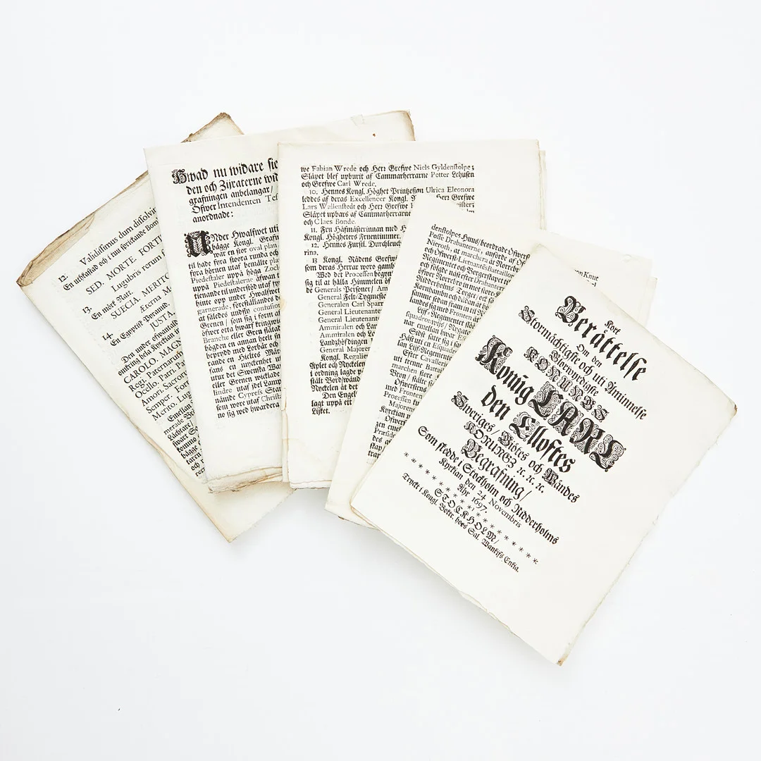 KARL XI:S BEGRAVNING, 1697. — Books — Stockholms Auktionsverk Magasin 5