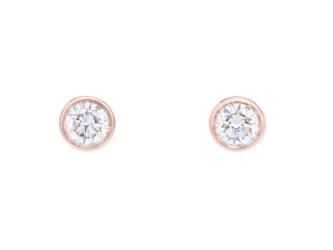 ENSTENSÖRHÄNGEN, 18K roséguld, briljantslipade diamanter ca 0,16 ctv, ca W-TCr/VVS-VS, stift, vikt 1,5 g. — Smycken/Enstensörhängen — Kaplans