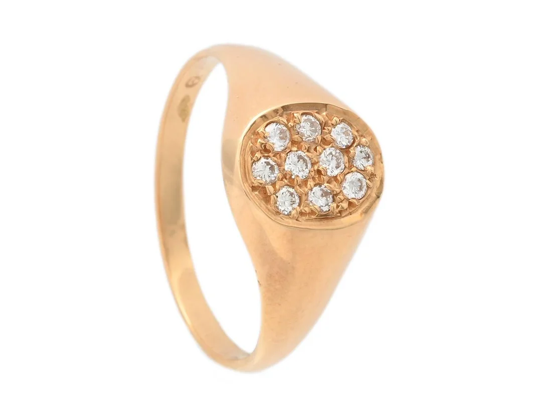 RING, 18K guld, 10 briljantslipade diamanter ca 0,17 ctv, ca TW/VS, stl 17,25 mm, vikt 3,6 g. — Smycken/Ring — Kaplans