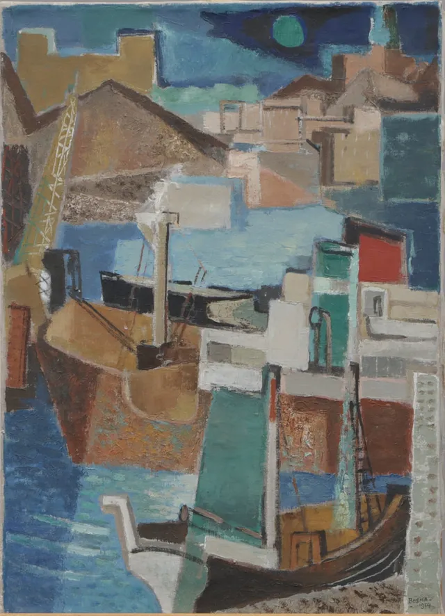 WIM BOSMA. OLJA, på duk, signerad, 1954.