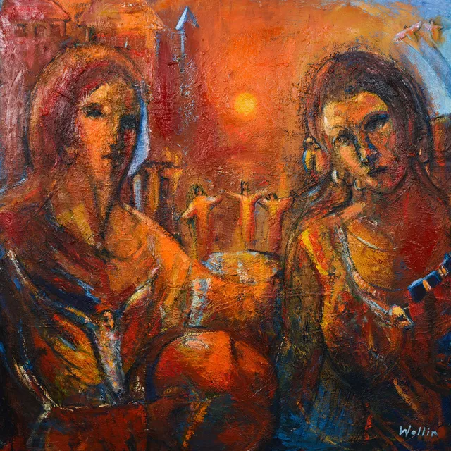 ANDERS WOLLIN. "Konstnären & hans hustru", signerad, daterad 03 a tergo.