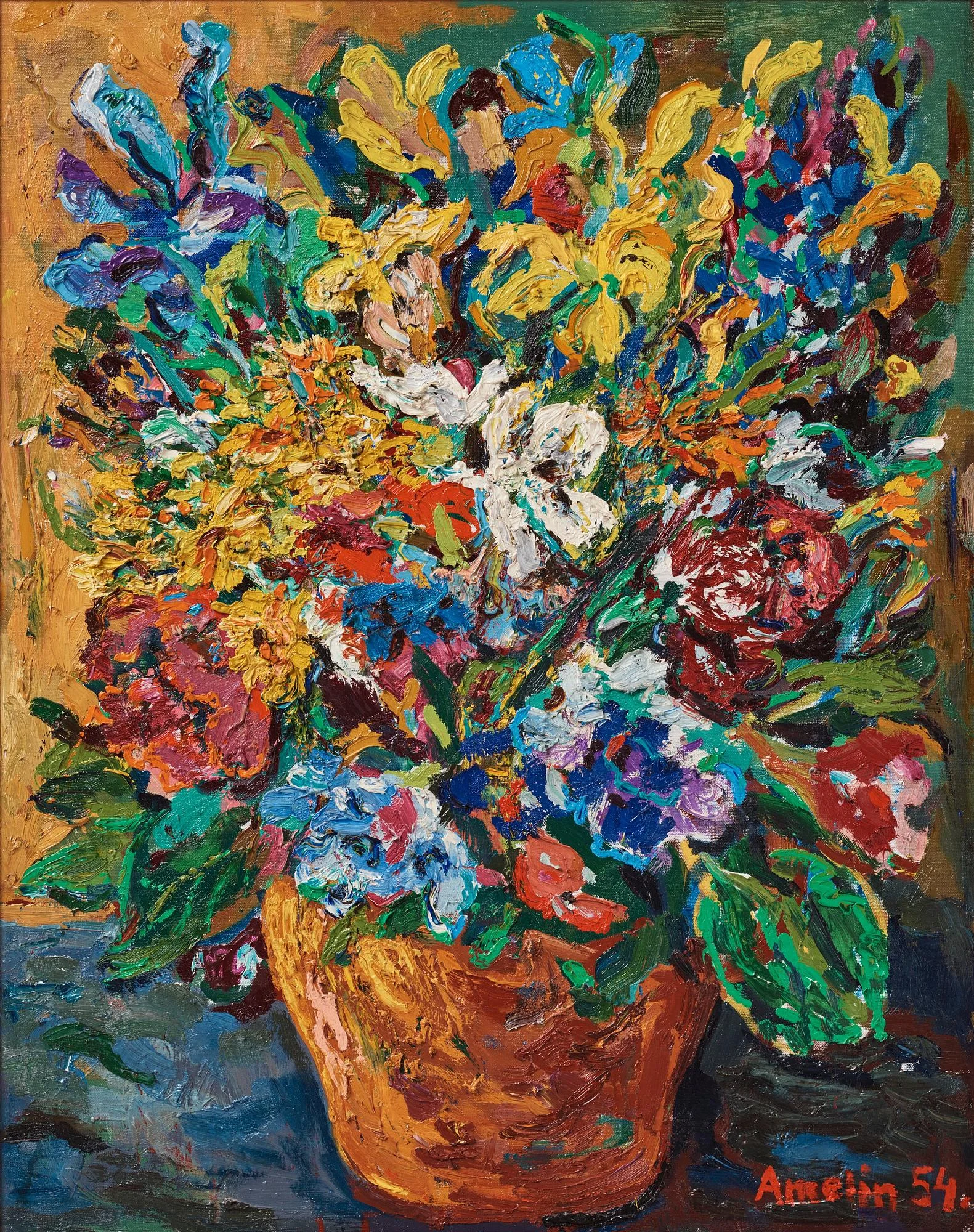 Albin Amelin, Blomsterstilleben. — Bukowskis