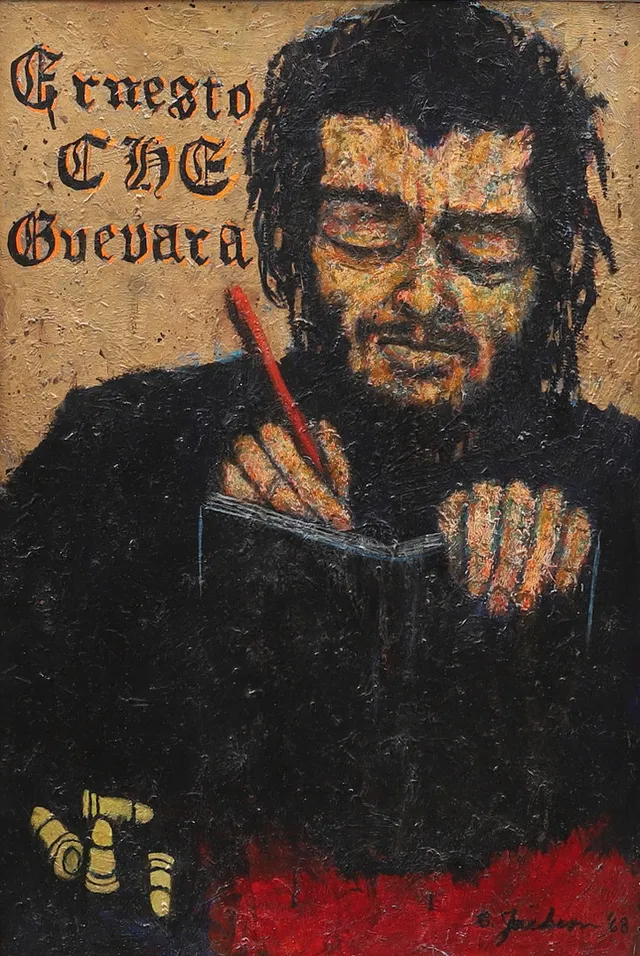 CLIFFORD JACKSON (USA/SVERIGE 1927-2006). "Che Guevara", olja på pannå, signerad och daterad, C Jackson -68.