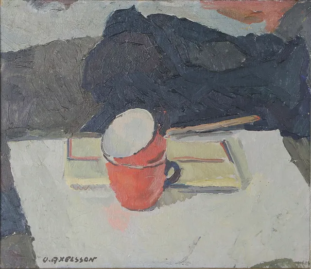 OLLE AXELSSON. OLJA på pannå, signerad, 1900-tal.