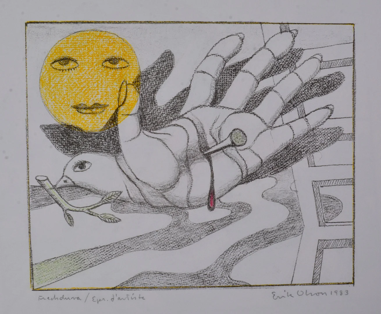 ERIK OLSON. Färglitografi. — Engravings & Prints — Halmstads Auktionskammare