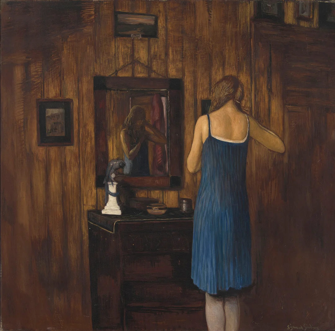 Sinding, Sigmund — Pike steller seg — Kunst/Maleri — Blomqvist