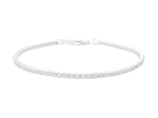 TENNISARMBAND, sterlingsilver, cubic zirconia, längd 15-18 cm, vikt 3,0 g.