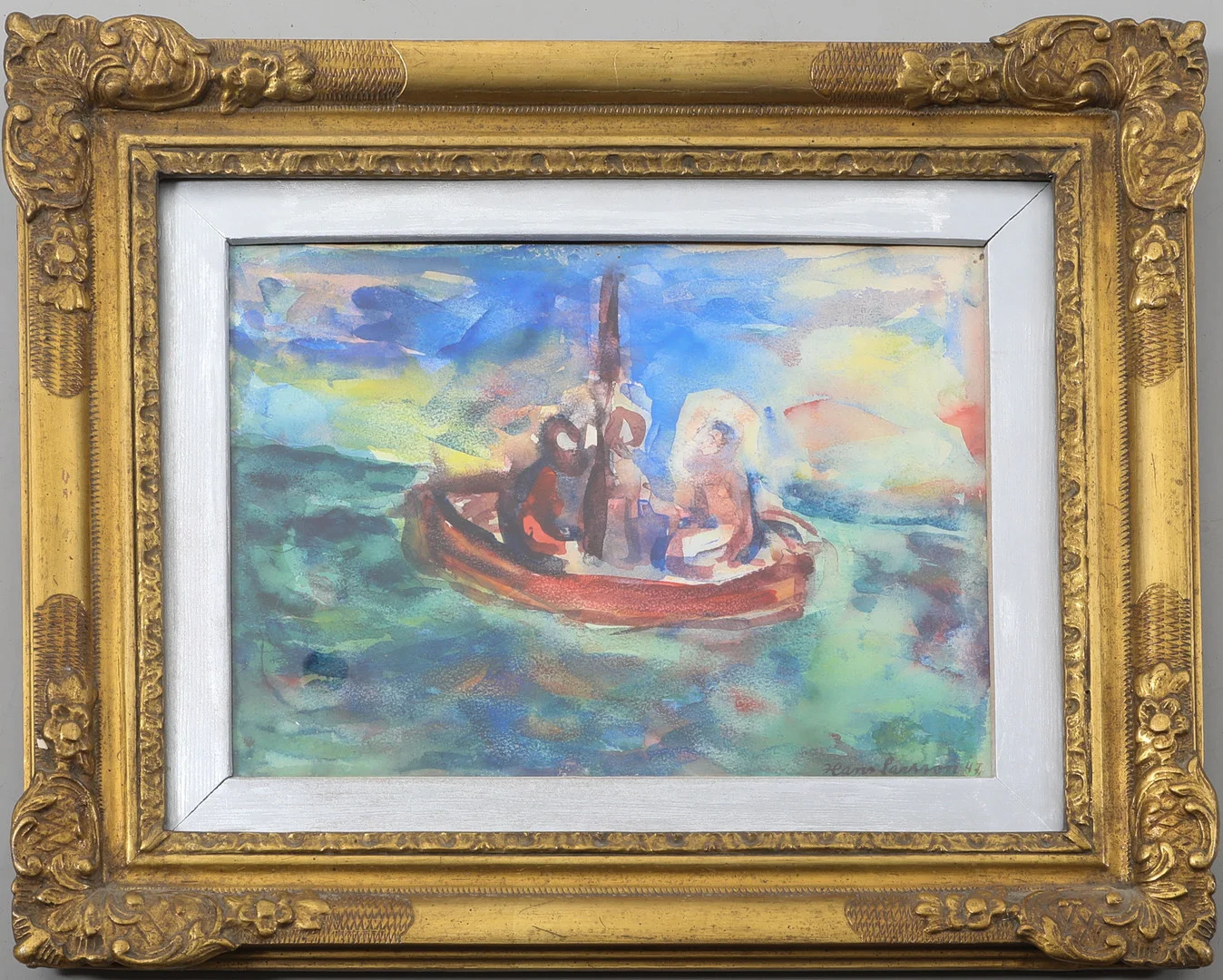 HANS LARSSON. Gouache, signerad samt daterad -47. — Paintings — Södermanlands Auktionsverk