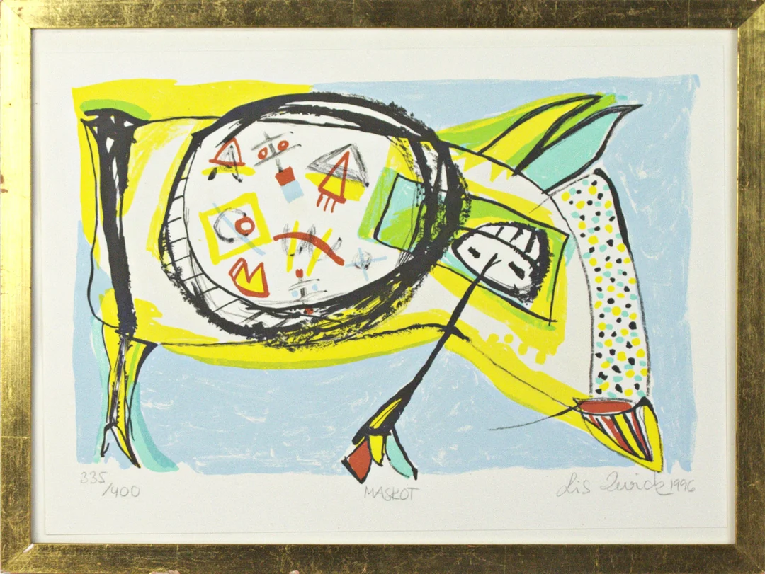LIS ZWICK. Litografi 335/400, " Maskot", signerad 1996. — Engravings & Prints — Höganäs Auktionsverk