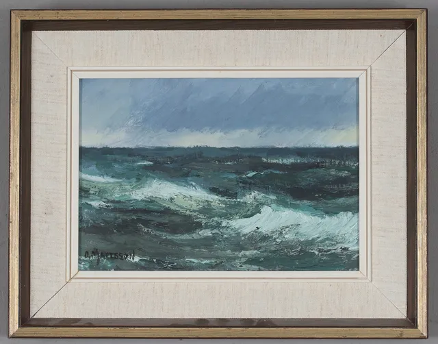 OLLE MATTSSON. "Havet", olja på duk, signerad.