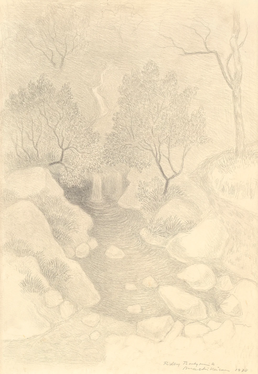 Borchgrevink, Ridley — Elv i landskap, 1978 — Kunst/Øvrig billedkunst — Blomqvist