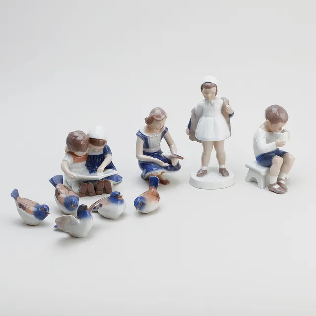 FIGURINER, 9 st, porslin, Bing & Gröndahl.